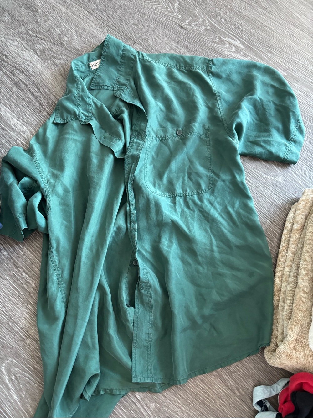 Vintage Teal %100 Silk Dress Shirt - Classic Button-Down
